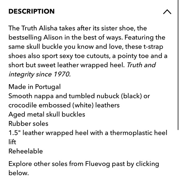 Fluevog Truth Alisha T-Strap Heel with Skull Buckle in White Croc 🤍🖤 - Picture 10 of 11